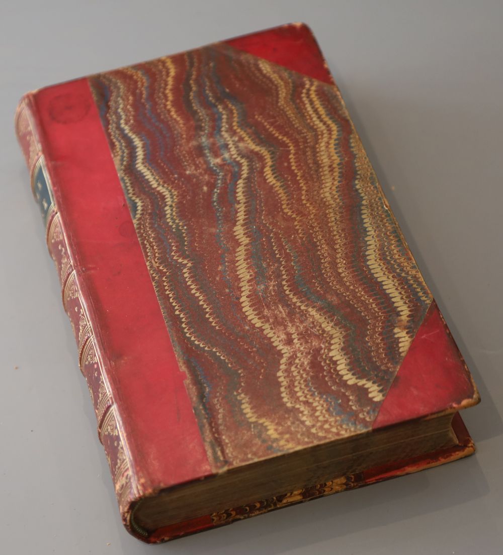 Dickens, Charles - Bleak House, 1st edition, frontis, printed title and 38 plates (by H.K. Browne), 19th century red half calf and marb